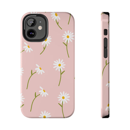 Daisy Delight Tough iPhone Case – Cute Floral Design with Dual-Layer Protection