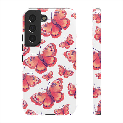 Coral Butterfly Samsung Galaxy Case – Slim, Protective Design with Bold Watercolor Print