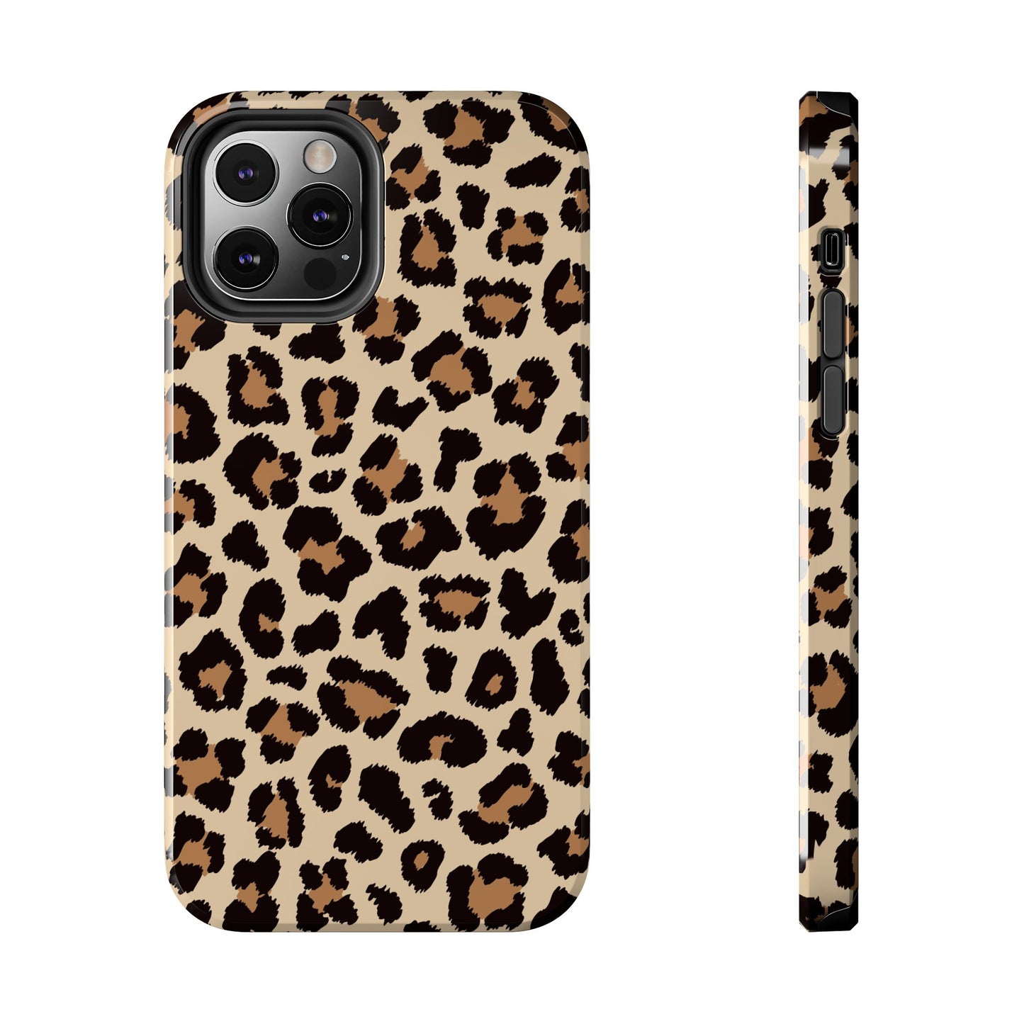 Wild Leopard Print Tough iPhone Case – Bold Animal Pattern Design with Dual-Layer Protection