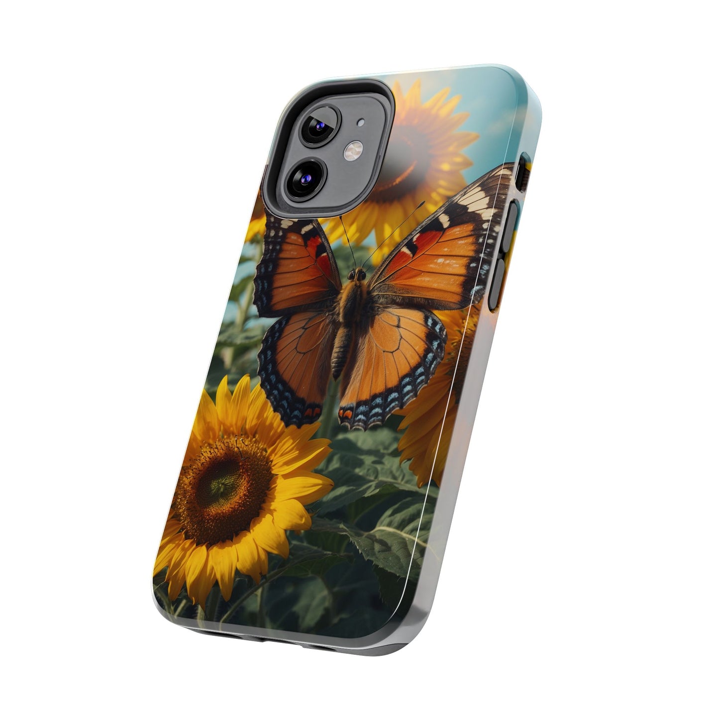 Vibrant Butterfly & Sunflower – iPhone Case