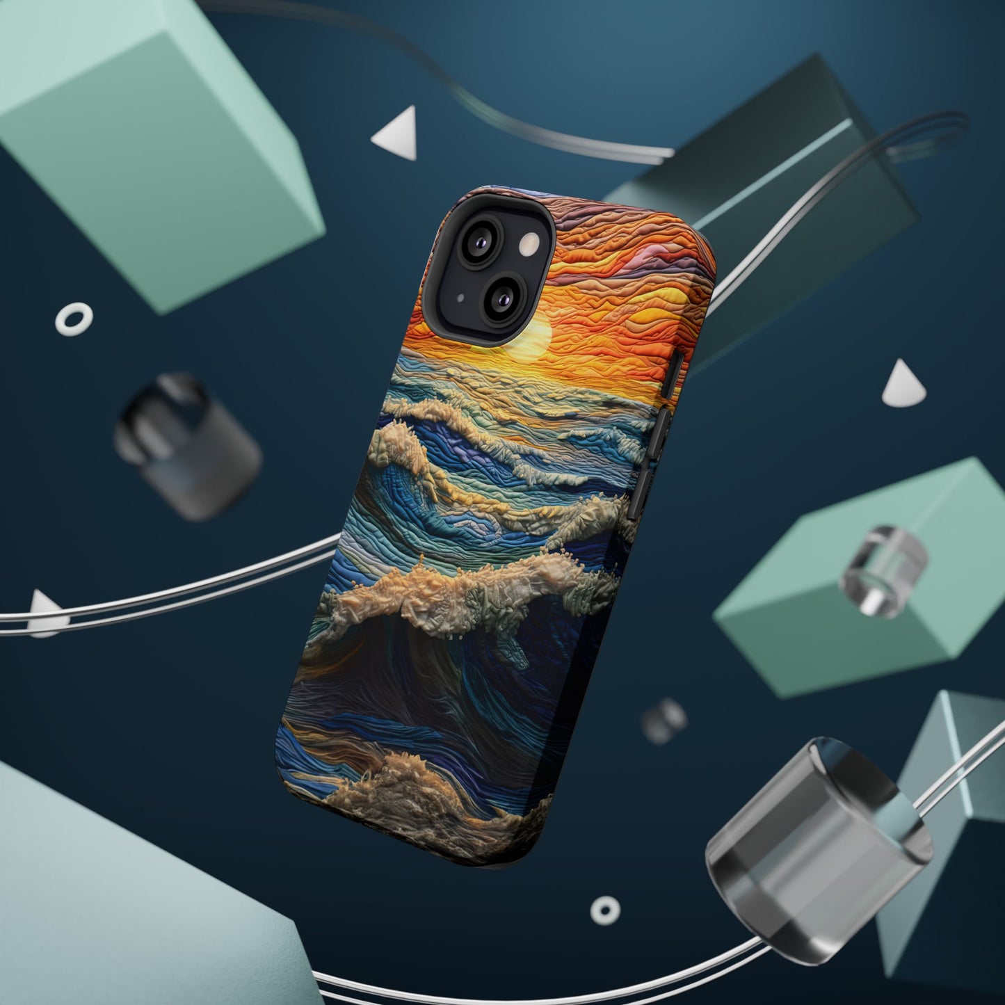 Ocean Sunset Tapestry Waves – MagSafe iPhone Series Case