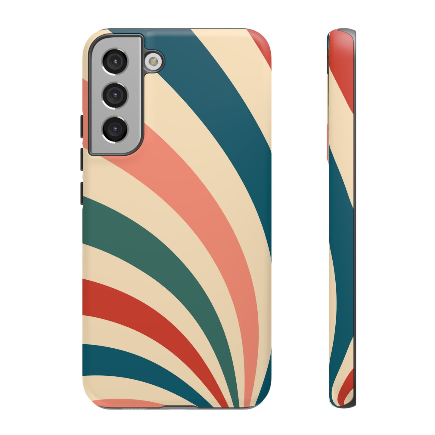 Retro Sunburst Swirl Samsung Galaxy Case – Dual-Layer Protection with Bold 70s Vibes