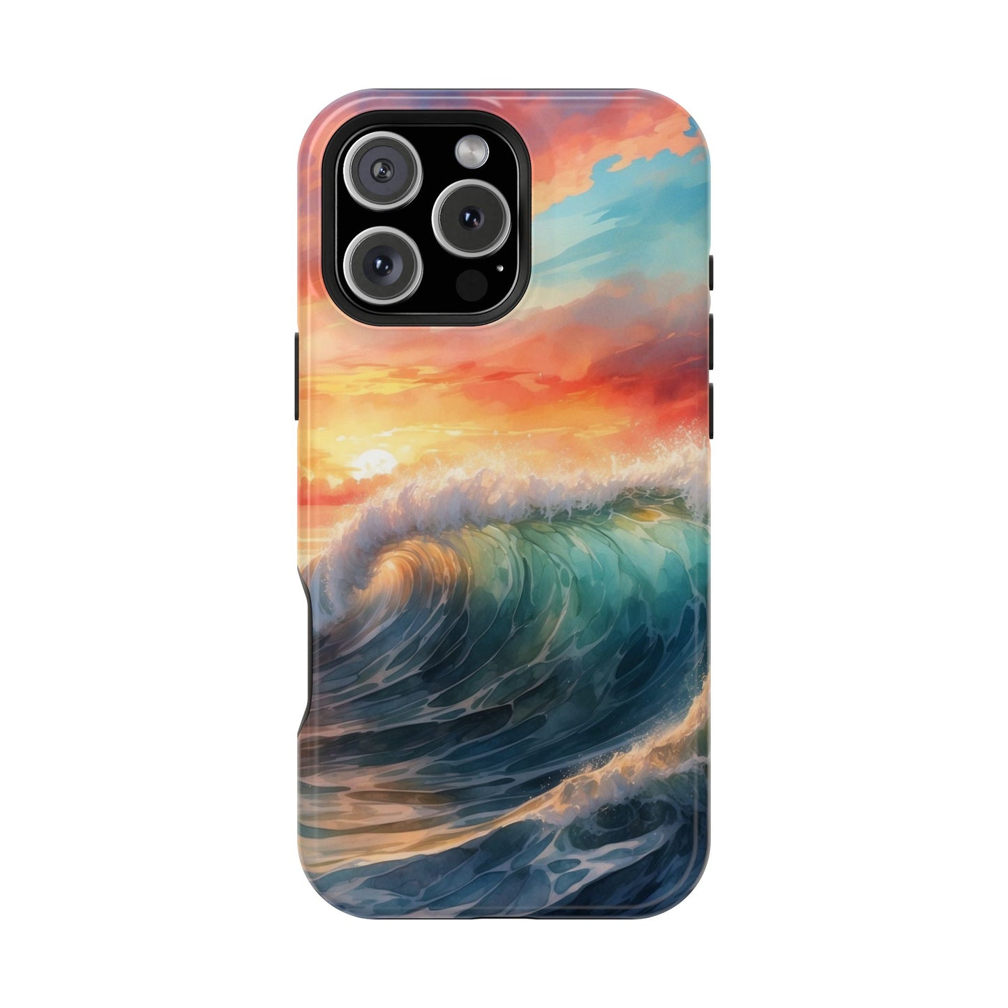 Ocean Wave Sunset MagSafe iPhone Case – Coastal Vibes Design