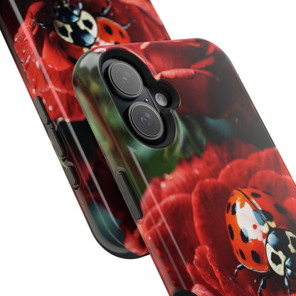 Elegant Rose & Ladybug Charm - MagSafe iPhone Case