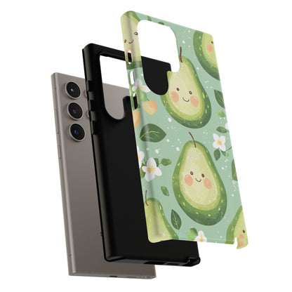 Avocado Face Parade Tough Samsung Galaxy Case – Cute Fruit Design, Dual - Layer Protection - BOGO Cases