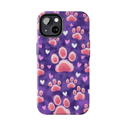 Bold Paw Print iPhone Case - Vibrant Pet-Themed Protective Cover