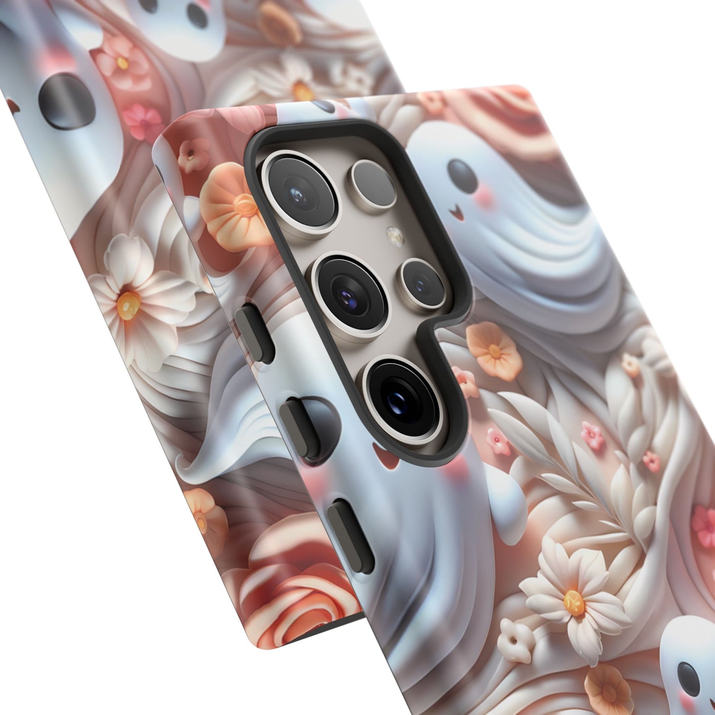 Clay Ghosts Phone Case - Whimsical Floral Protection