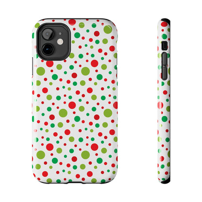 Red & Green Christmas Polka Dots – iPhone Case