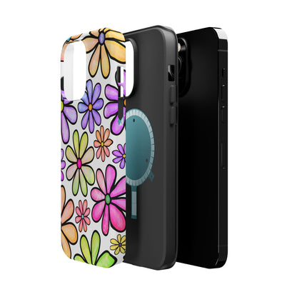 Pastel Daisy Dream MagSafe iPhone Case – Slim Profile, Glossy Finish