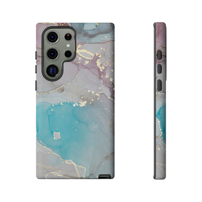 Sky Blue & Purple Marble Wave – Samsung Galaxy Case with Elegant Swirl Design