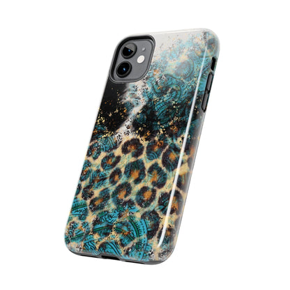 Turquoise Paisley Cowhide Leopard - iPhone Series Case