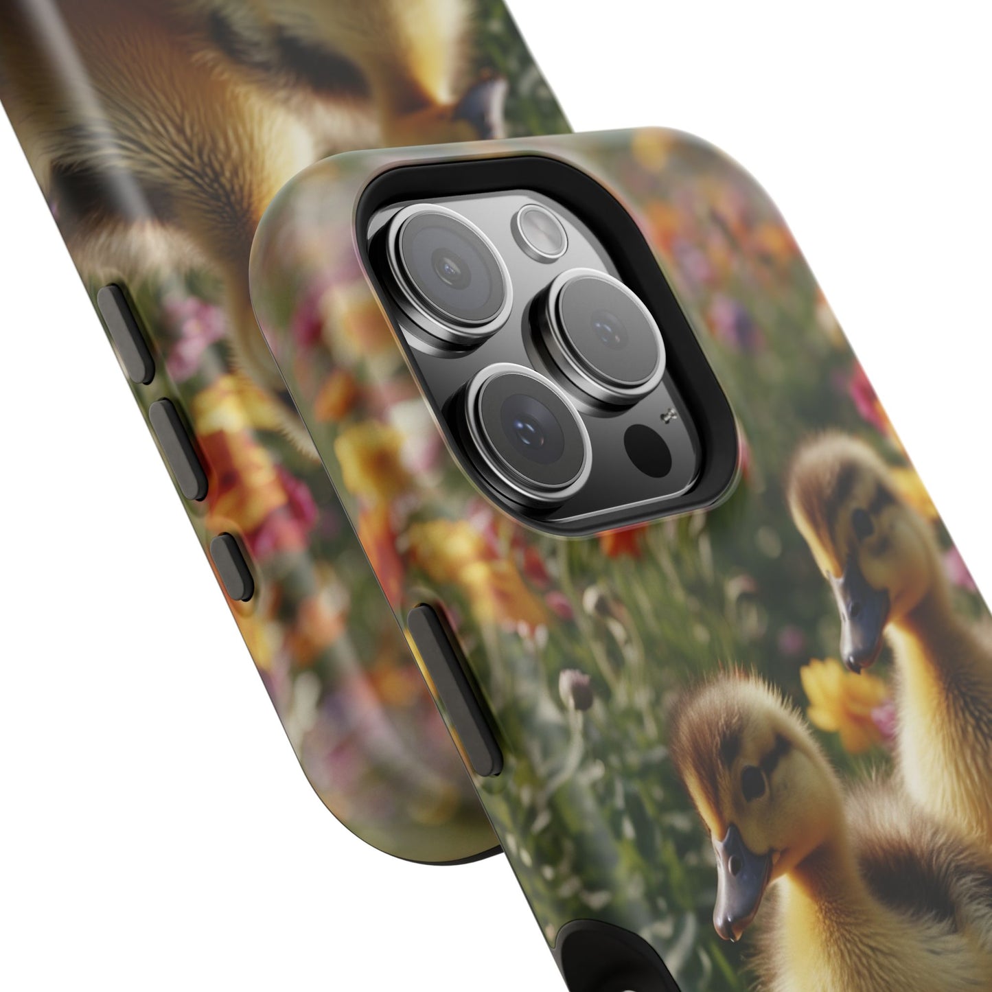 Charming Ducklings in Floral Garden - MagSafe iPhone Case