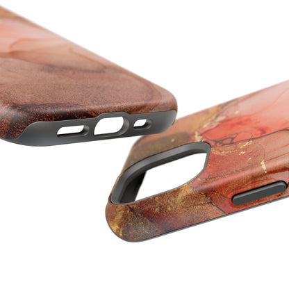 Ruby Red Marble MagSafe Case - Bold Red with Gold Veining for iPhone MagSafe Models