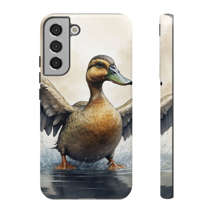 Graceful Duck in Watercolor Scene - Samsung Galaxy Case