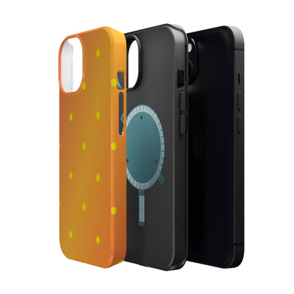 Sunset Gradient Polka Dots MagSafe iPhone Case – Shockproof, Matte Finish, Dual-Layer Protection