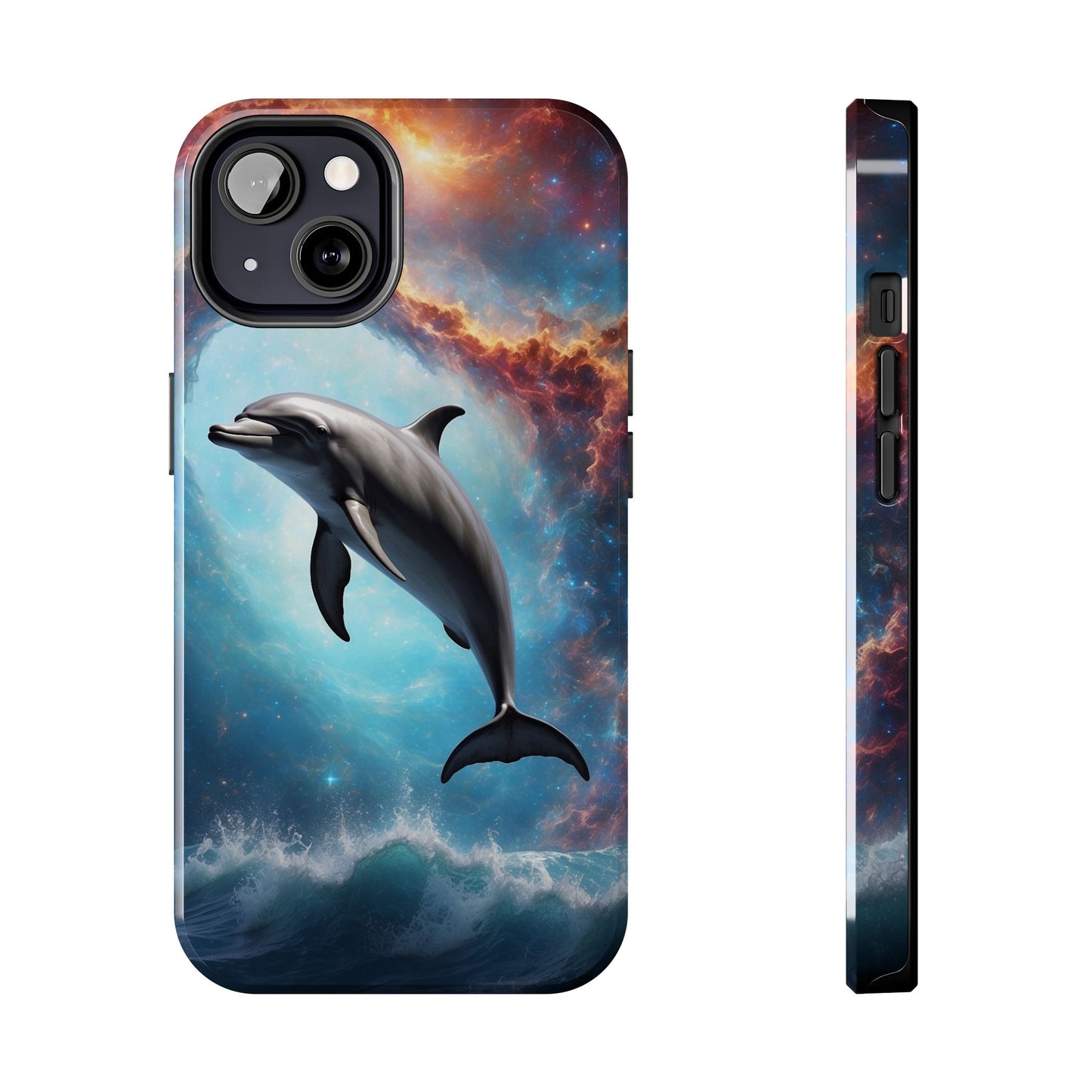 Cosmic Dolphin Space Vibes - iPhone Case