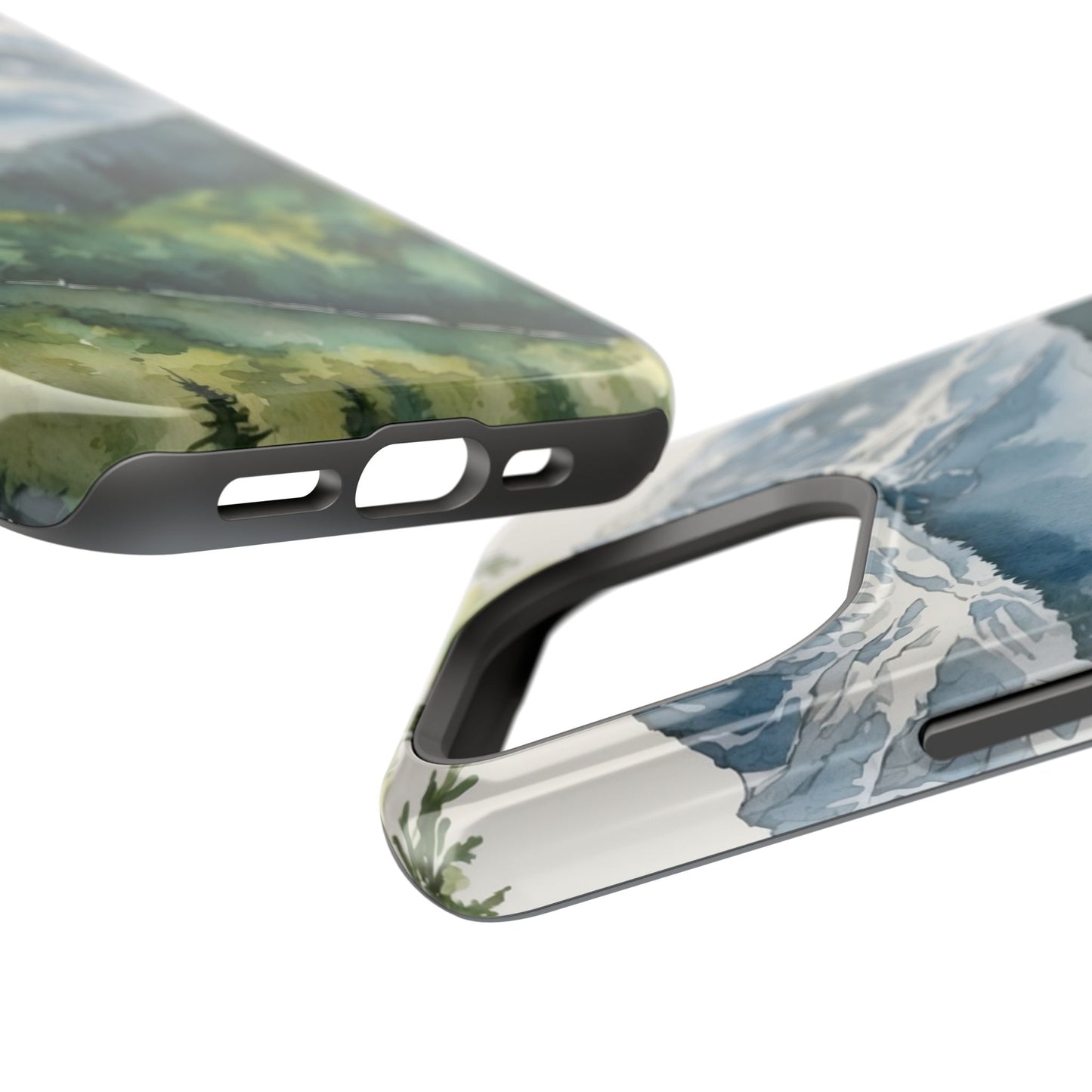 Watercolor Alpine Mountainscape - MagSafe iPhone Case