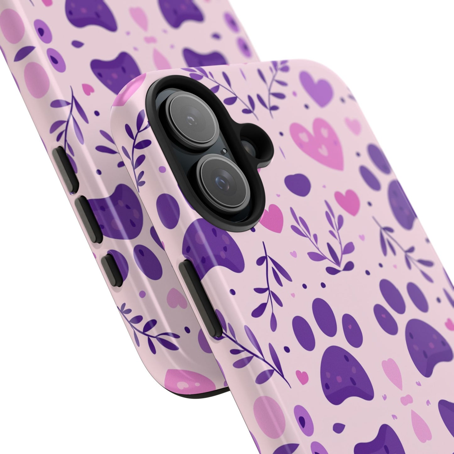 Pastel Paw Print iPhone Case - Cute Pet-Themed Floral Protective Cover