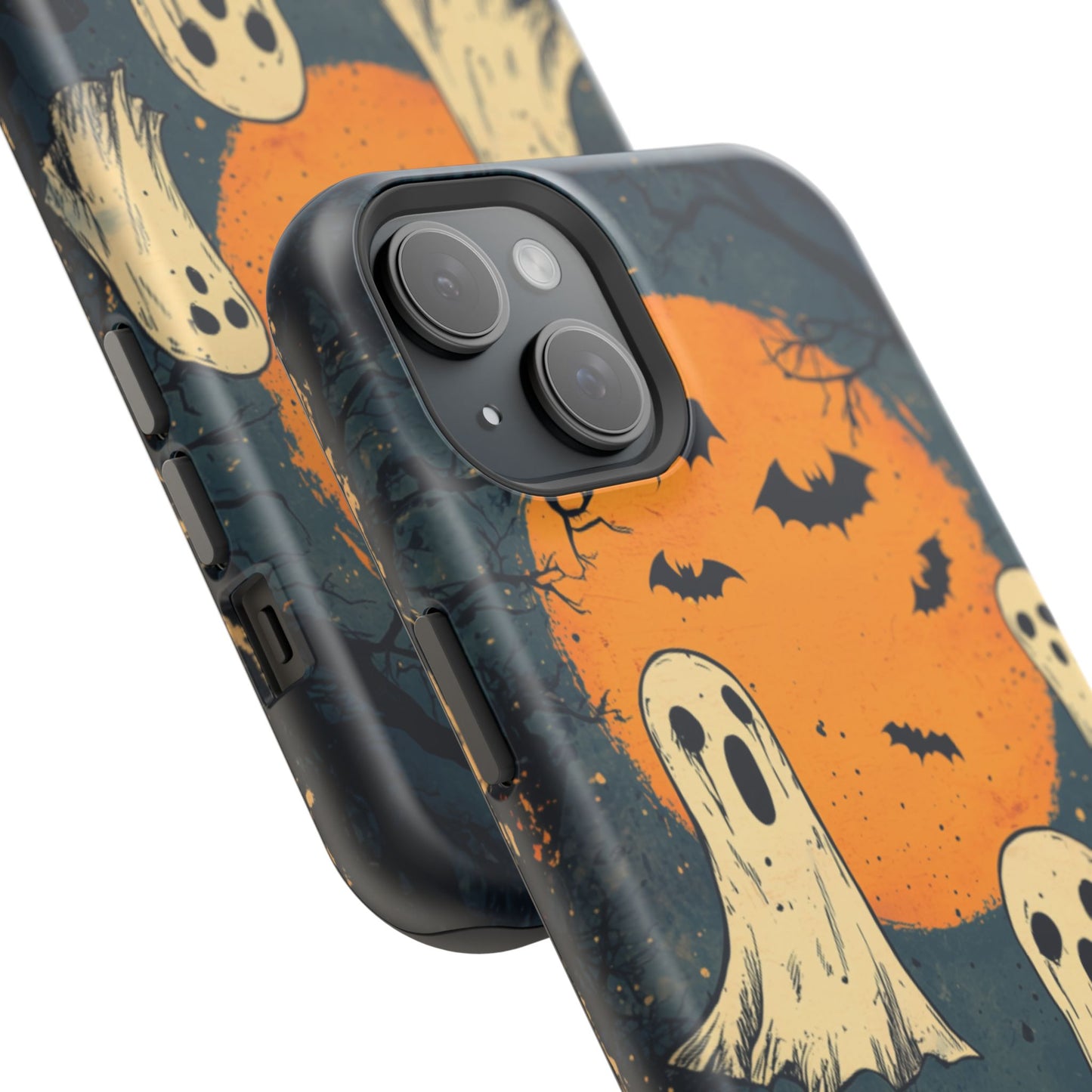 Haunted Ghosts & Full Moon MagSafe iPhone Case – Spooky Halloween Design