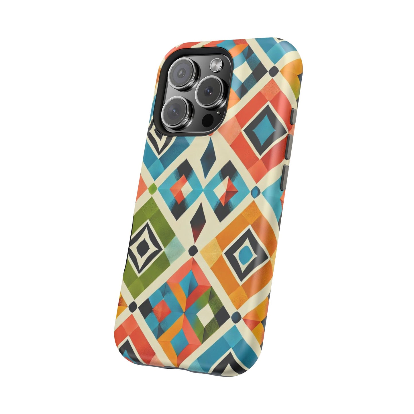 Harlequin Geometric MagSafe iPhone Case - Vibrant Abstract Protective Cover