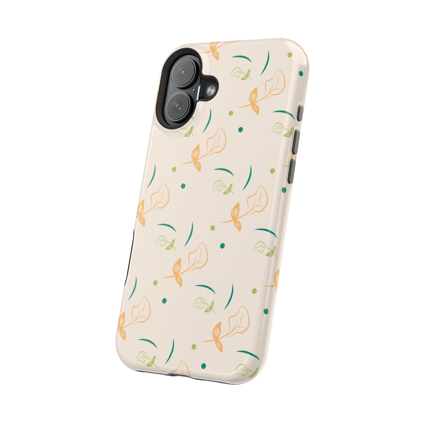 Soft Pastel Abstract Floral Tough MagSafe iPhone Case – Playful Minimalist Design with Dual-Layer Protection