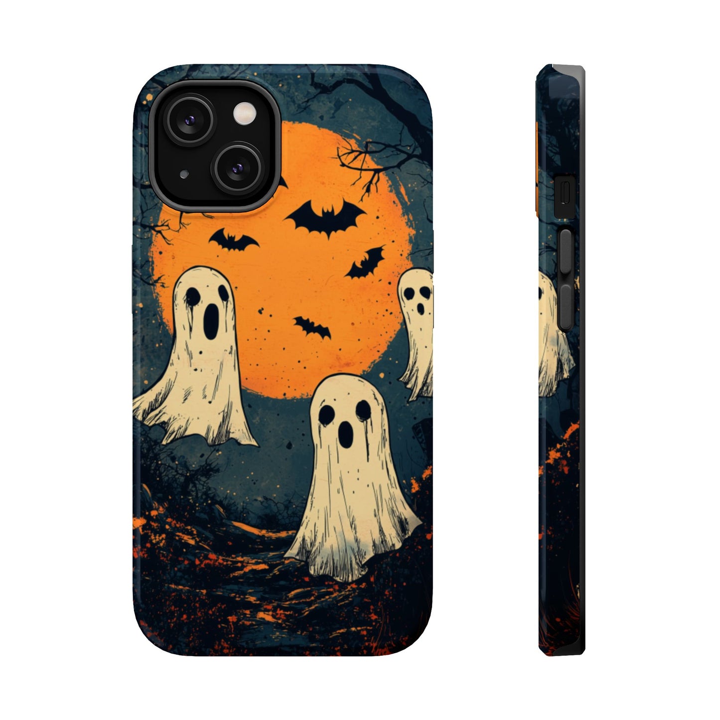 Haunted Ghosts & Full Moon MagSafe iPhone Case – Spooky Halloween Design