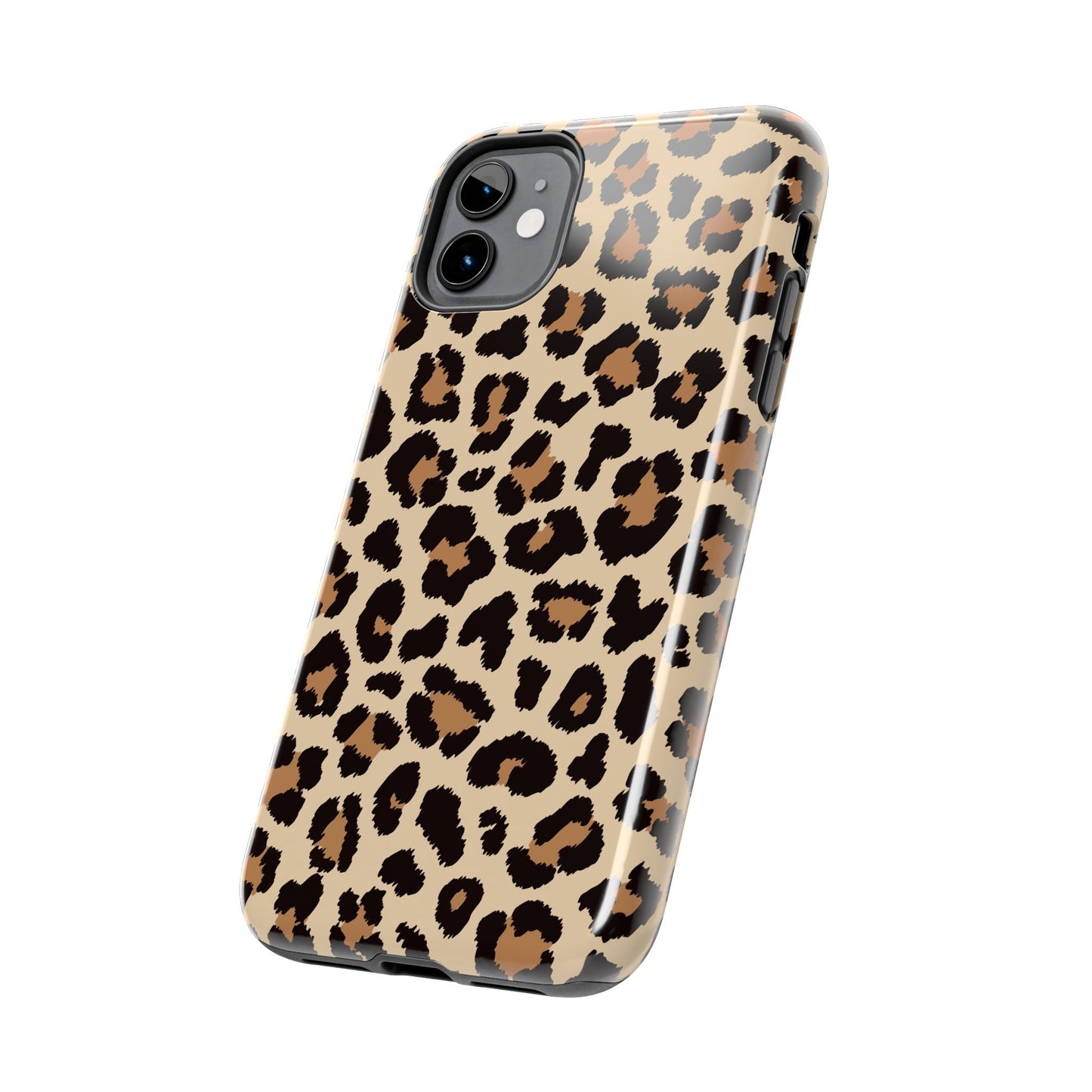 Wild Leopard Print Tough iPhone Case – Bold Animal Pattern Design with Dual-Layer Protection