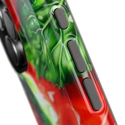 Juicy Watermelon & Mint MasSafe iPhone Case – Tough Dual-Layer, Vibrant Summer Design