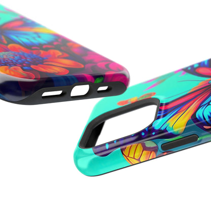 Vivid Butterfly & Floral Burst - MagSafe iPhone Case