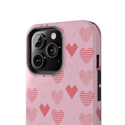 Striped Hearts iPhone Case