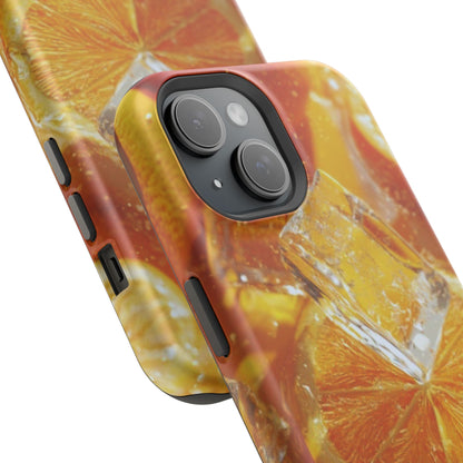 Citrus Orange Splash MagSafe iPhone Case – Dual-Layer Tough Protection, Vibrant Summer Design