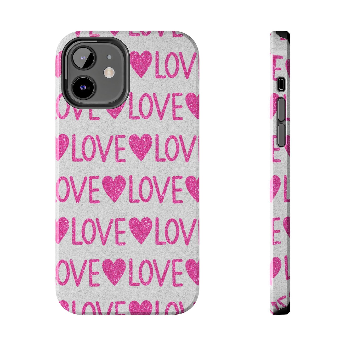 Pink Glitter Love Pattern – iPhone Series Case