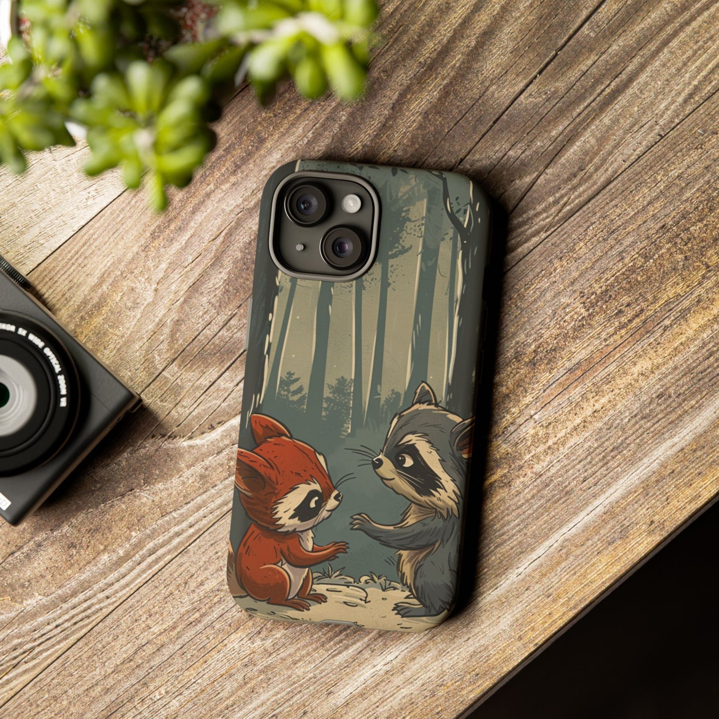 Whimsical Woodland Raccoons Phone Case