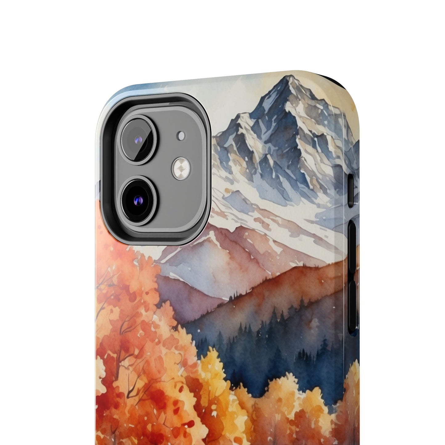 Watercolor Autumn Forest and Mountains - iPhone Case