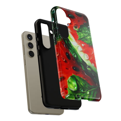 Juicy Watermelon & Mint Samsung Galaxy Case – Tough Dual-Layer, Vibrant Summer Design