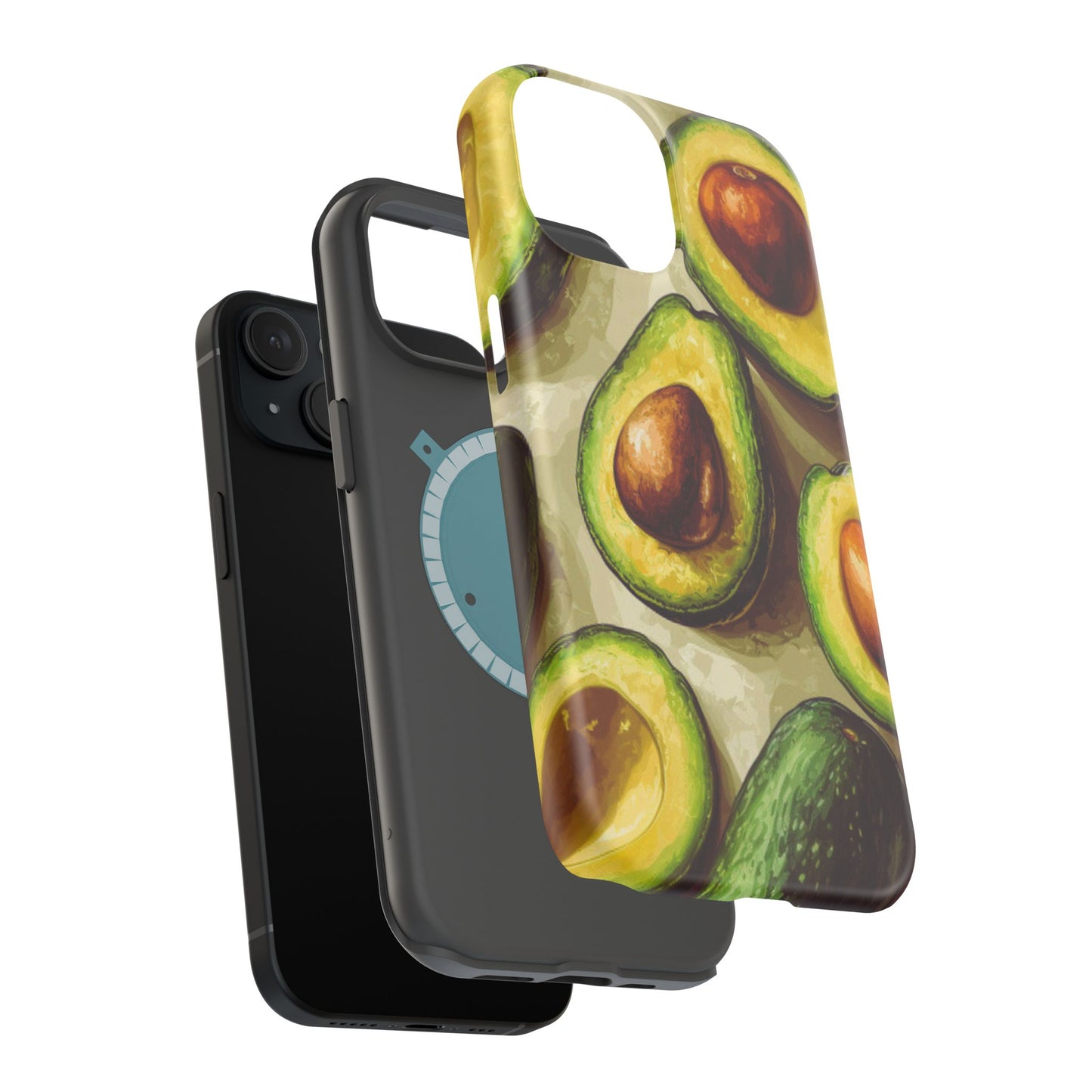 Realistic Avocado MagSafe iPhone Case – Detailed Green Fruit Design, Shockproof Protection