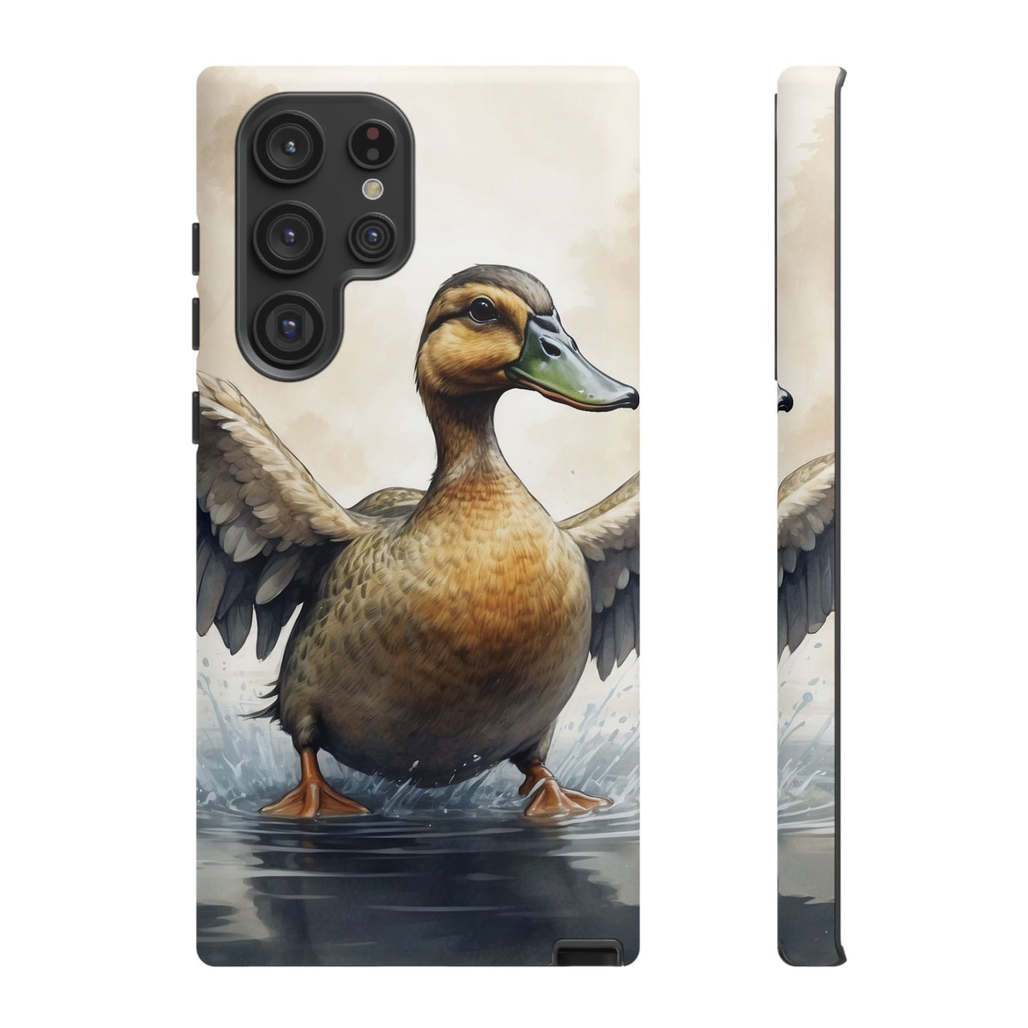 Graceful Duck in Watercolor Scene - Samsung Galaxy Case