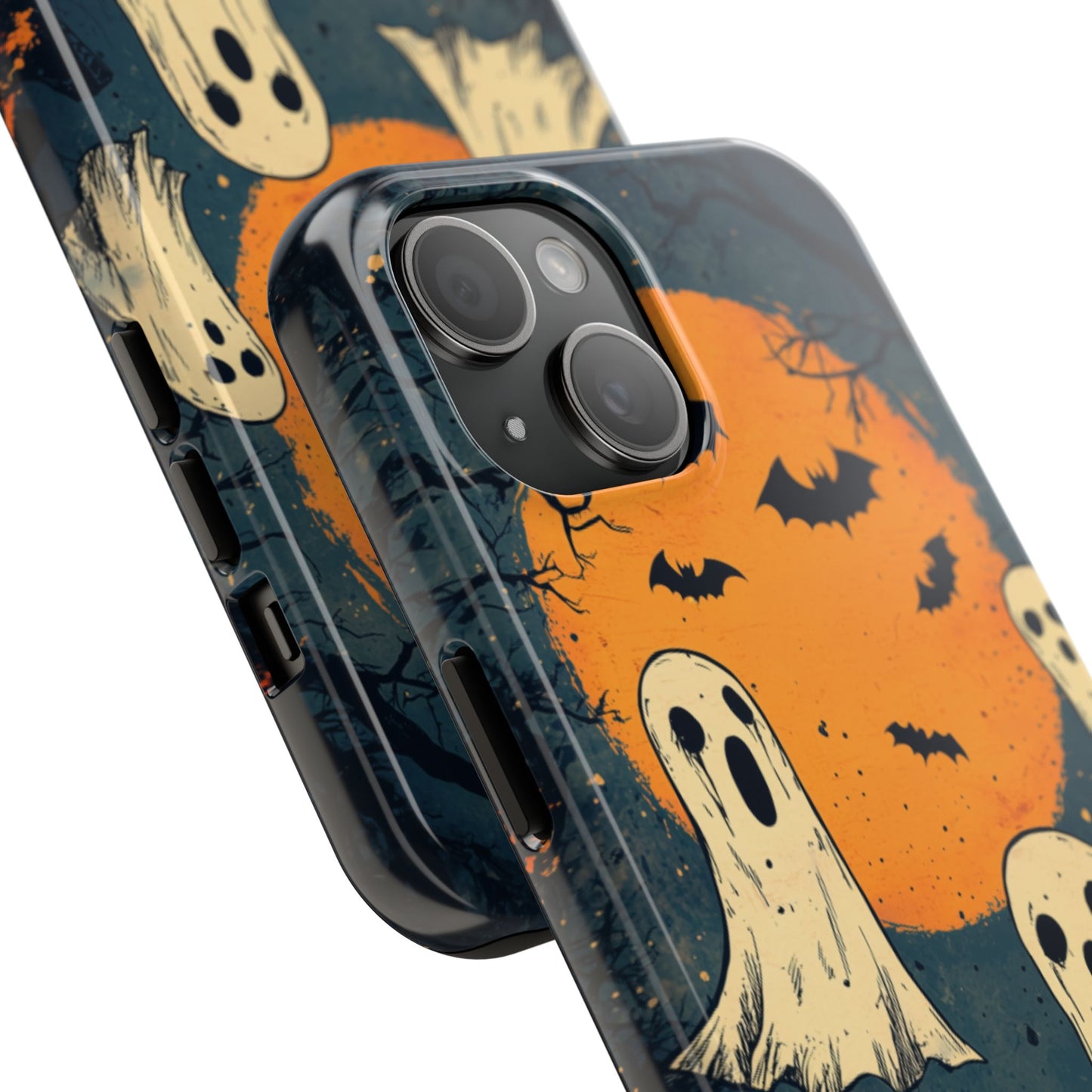 Haunted Ghosts & Full Moon iPhone Case – Spooky Halloween Design