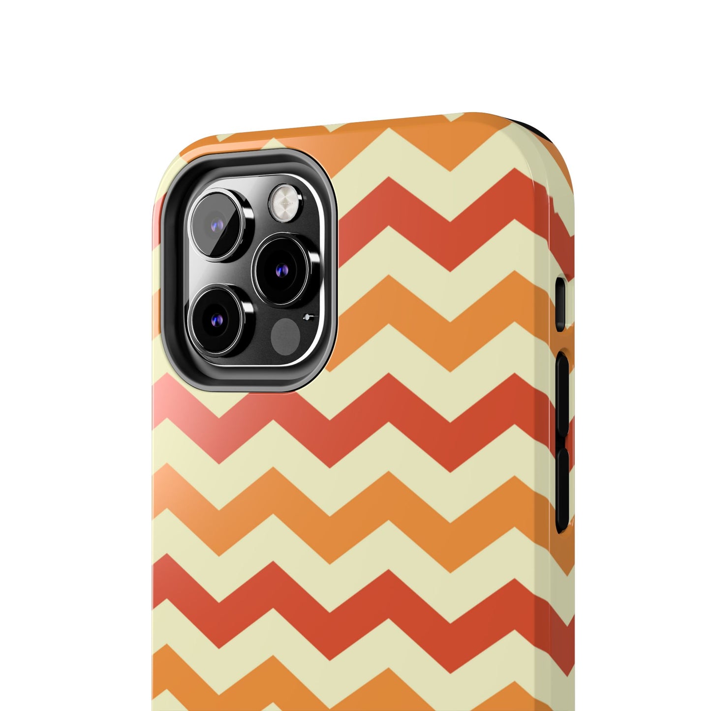 Warm Sunset Chevron – Orange, Red & Cream Geometric iPhone Case