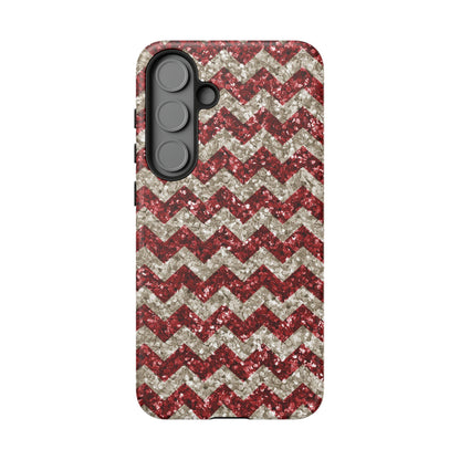 Copy of Sparkling Red & White Chevron – Glitter Illusion Samsung Galaxy Case