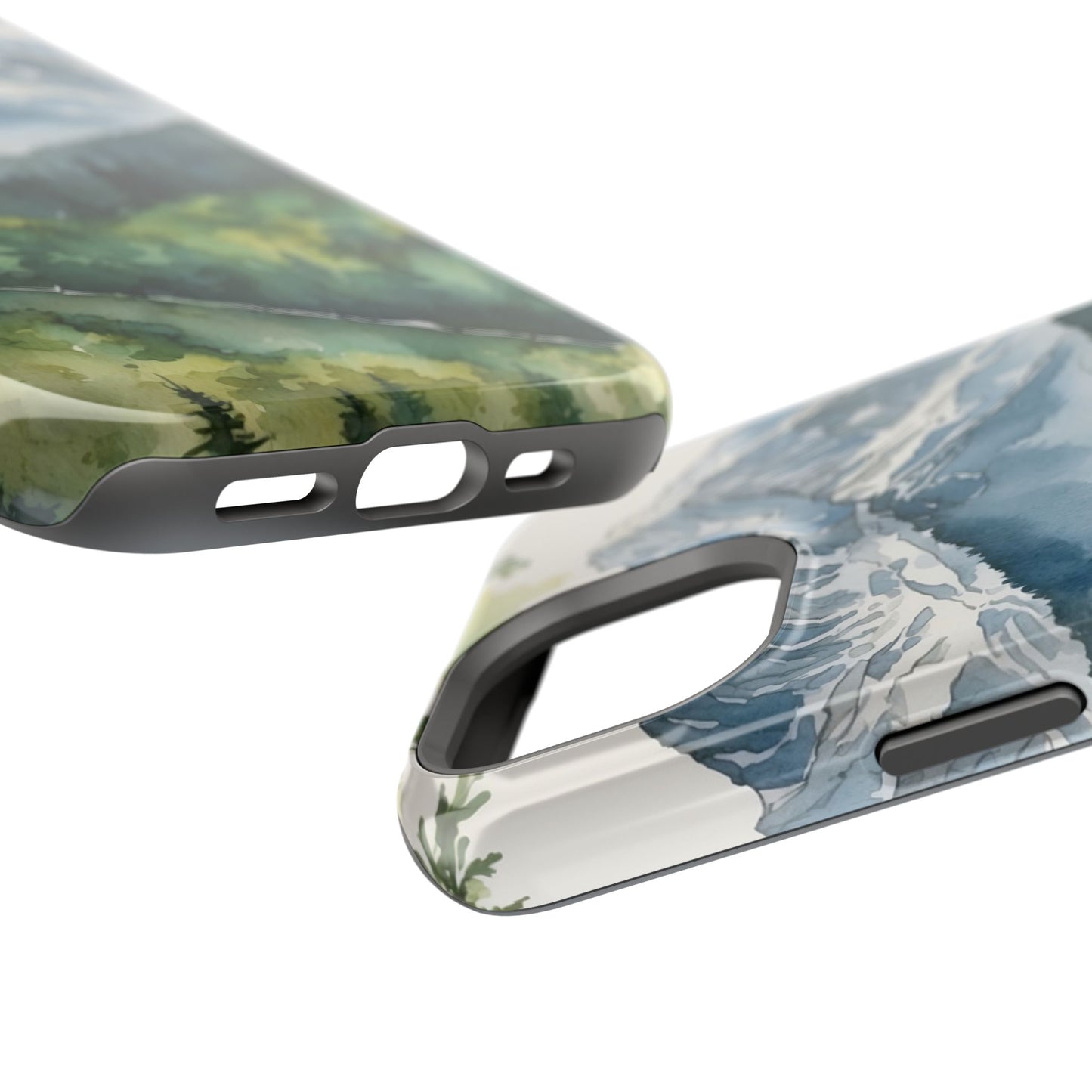 Watercolor Alpine Mountainscape - MagSafe iPhone Case