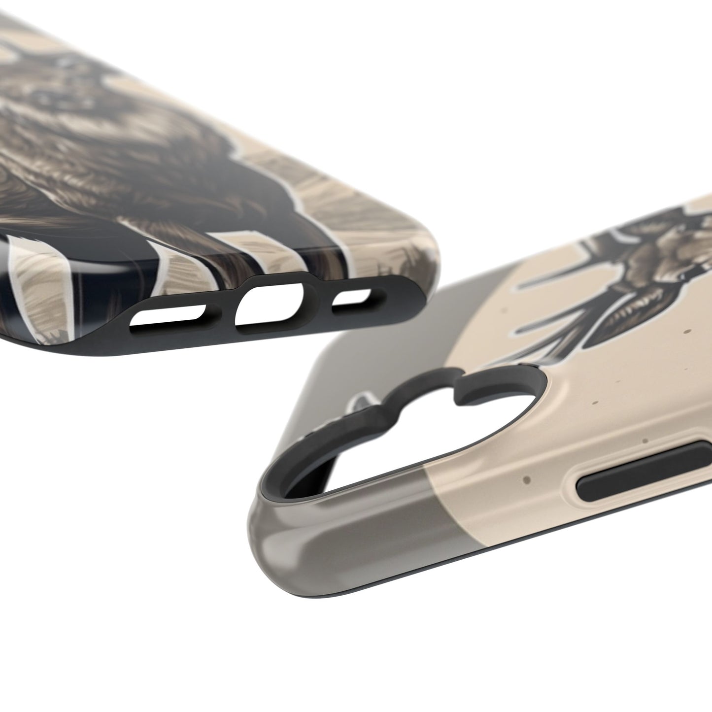 Monochrome Majesty – Regal Stag MagSafe iPhone Cases