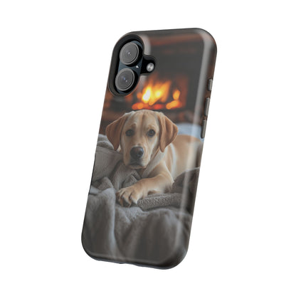 Cozy Golden Retriever by the Fireplace - MagSafe Case