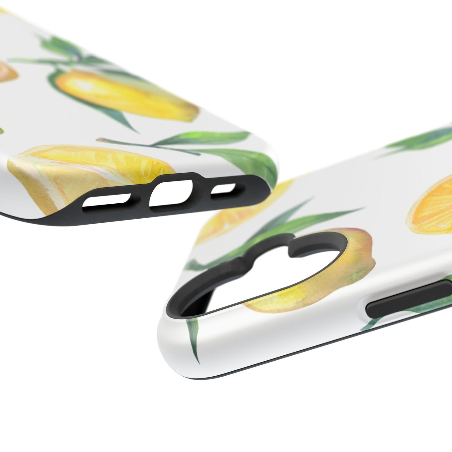 Lemon Grove Watercolor Tough MagSafe iPhone Case – Fresh Citrus Design, Dual-Layer Protection