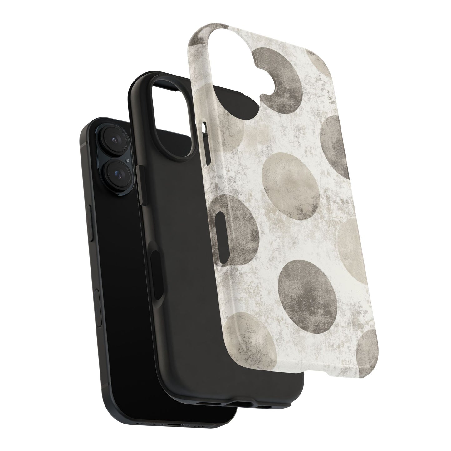 Vintage Polka Dot iPhone Case - Minimalist Neutral Protective Cover