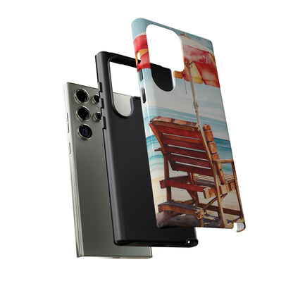 Beachfront Sunset Lounge Samsung Galaxy Case – Vibrant Watercolor Design