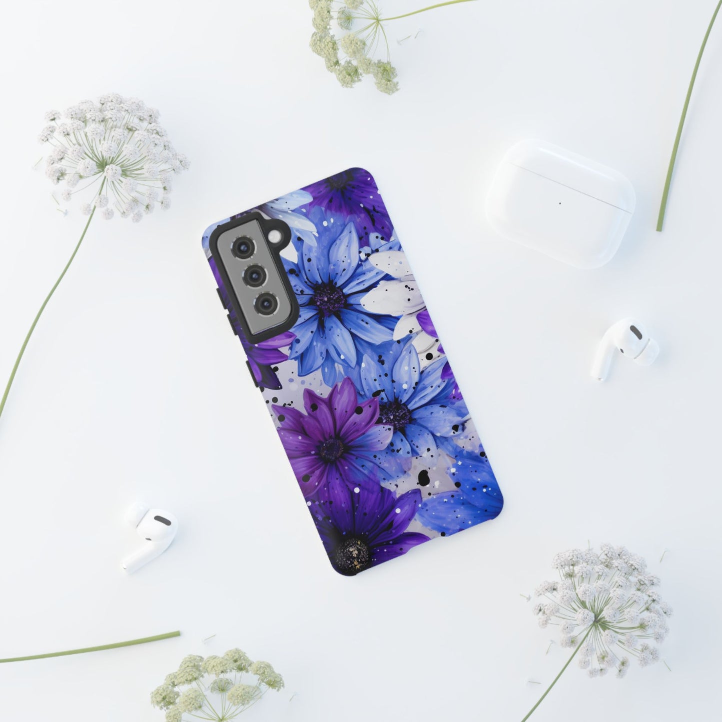 Vibrant Purple & Blue Floral Splash - Samsung Galaxy Series Case