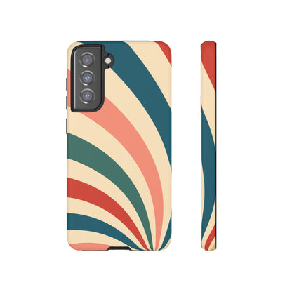 Retro Sunburst Swirl Samsung Galaxy Case – Dual-Layer Protection with Bold 70s Vibes