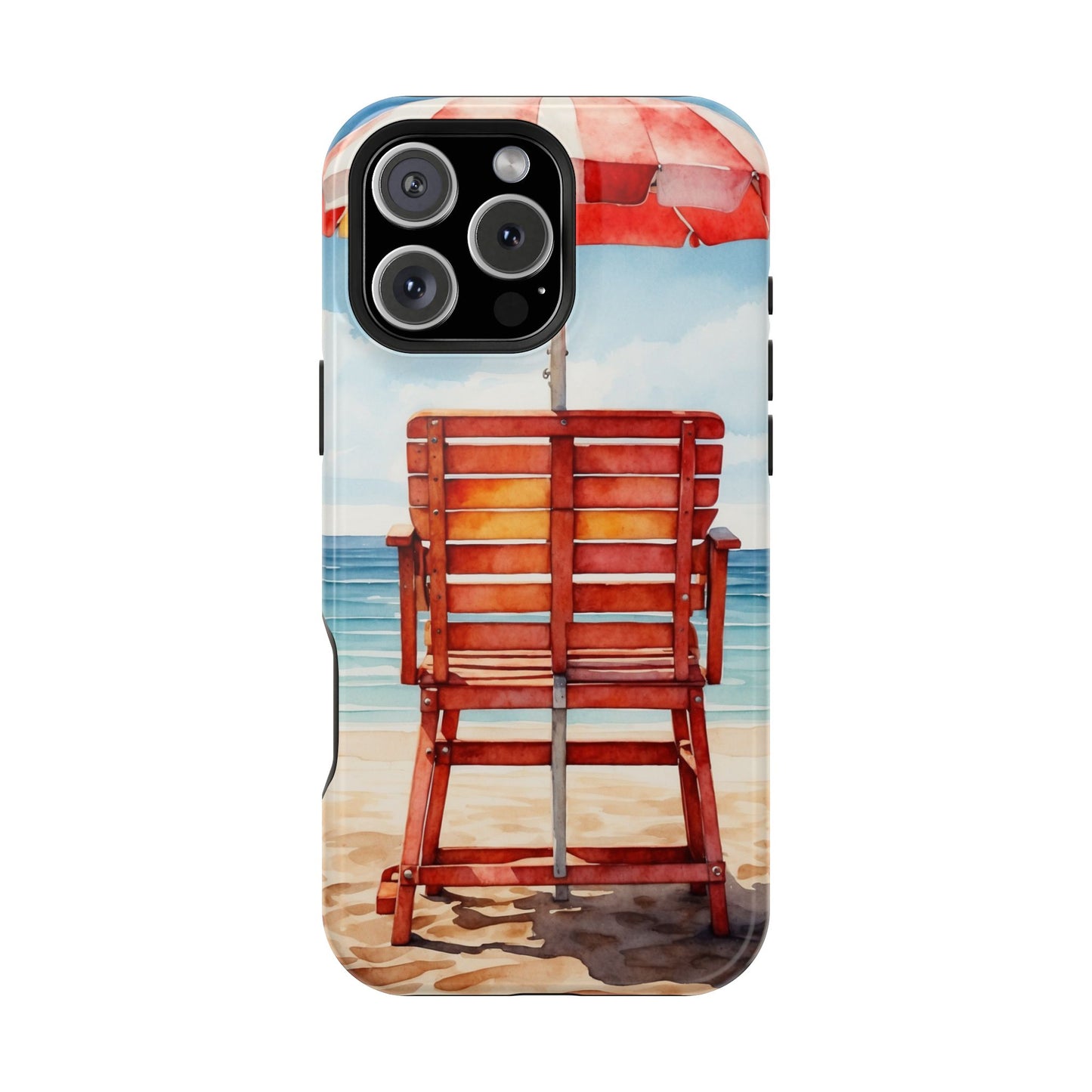 Beachfront Sunset Lounge MagSafe iPhone Case – Rearview Edition