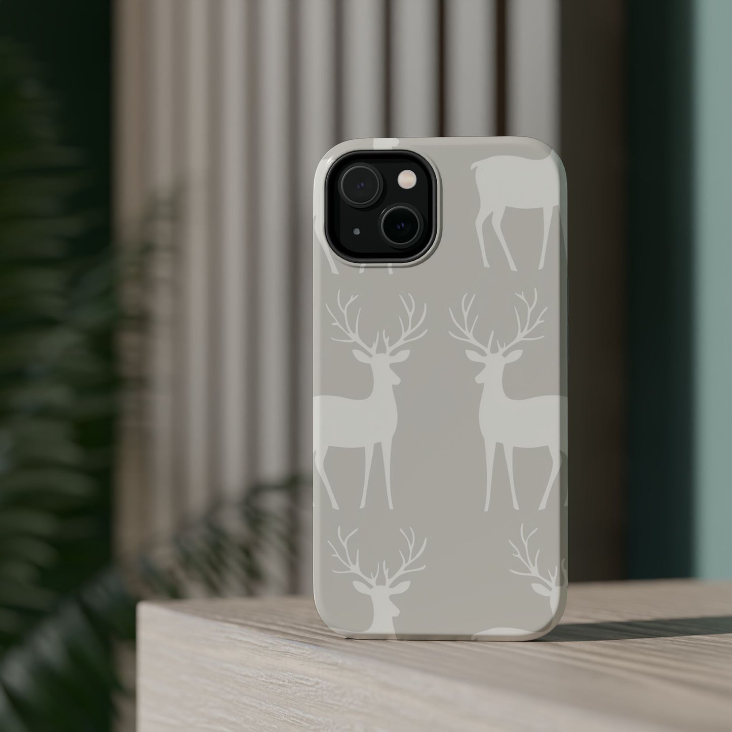 Elegant White Reindeer Pattern – MagSafe iPhone Series Case